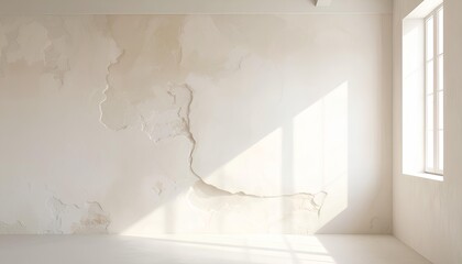 Sunlit Limewash Plaster Wall Texture in Minimalist Interior