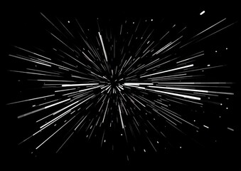 Abstract radial lines explode outward from center