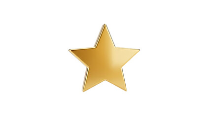 3D Shiny Golden Star on transparent background