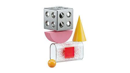 Abstract geometric composition with balanced shapes