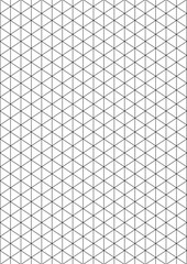 Isometric grid template featuring a triangle pattern for 3D technical drawing, architecture, and engineering for educational stationery and digital notebook pages