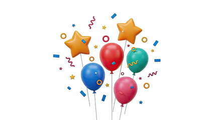 Colorful Balloons and Confetti Celebration