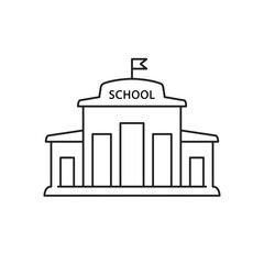 School building icon. Vector isolated illustration