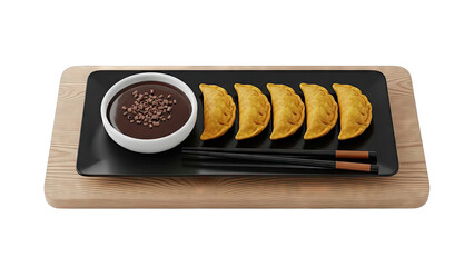 Golden Dumplings with Chocolate Dip and Chocolate Shavings