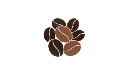 Illustration of coffee beans arranged in a circular pattern