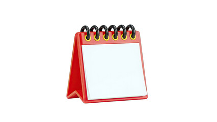 Red desk calendar with blank pages