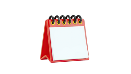 Red desk calendar with blank pages