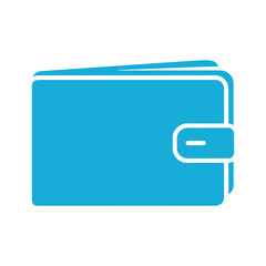 Blue Wallet Icon Vector Illustration