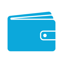 Blue Wallet Icon Vector