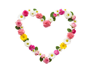 Obraz premium heart of flowers isolated on a transparent background