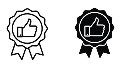 Thumbs up badge icon set for approval and endorsement