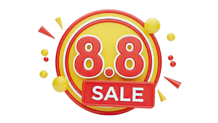 8.8 Sale Event Promotion with 3D Elements