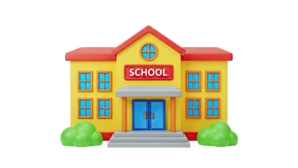 Cartoon School Building