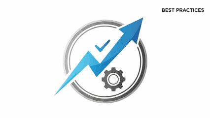 Business growth success strategy with check mark and gear icon.