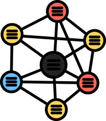 Connected network nodes icon representing data structure