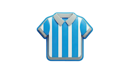 Blue and White Striped Polo Shirt Icon