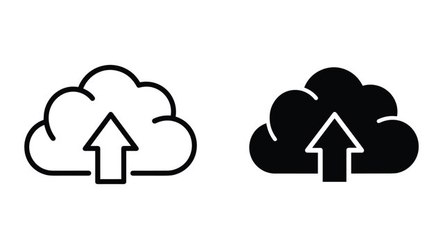 Cloud upload icon set