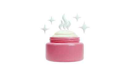 Pink jar with creamy top and sparkles