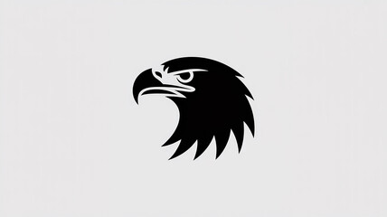 Vector illustration of a bald eagle mascot head with a black beak and feathers, designed as a wild bird animal symbol for a nature logo or freedom tattoo icon on a white background