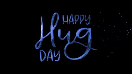 Happy hug day celebration in a blue background against a black space suitable for greeting cards, social media, posters, or flyers.