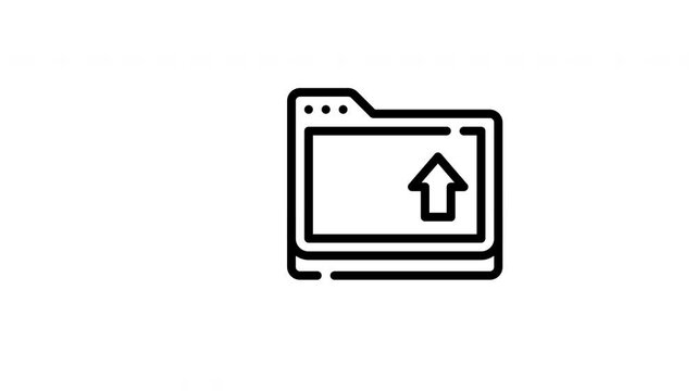 Folder with an arrow pointing upward and a document. Suitable for business presentations, website design, financial reports, and educational materials.
