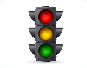 Vertical traffic light with red, yellow, and green illumination