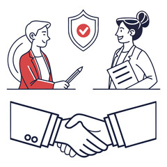 Clean Business Agreement Vector Set