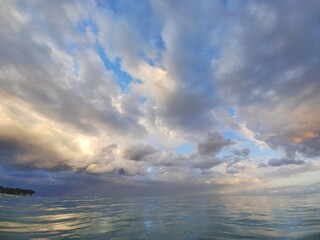 Dramatic Sunset Sky Over Tropical Water