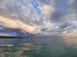 Dramatic Sunset Sky Over Tropical Water