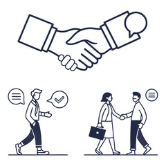 Modern Minimal Handshake Icon Pack