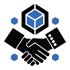 Stylized Flat Partnership Symbol Set