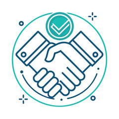 Thin Line Contemporary Handshake Icons