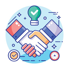 Modern Clean Handshake Pictogram Icons