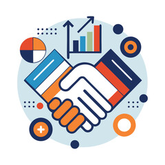 Minimalist Abstract Handshake Vector Icons