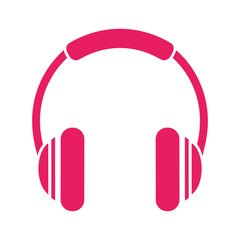 Pink Headphones Icon