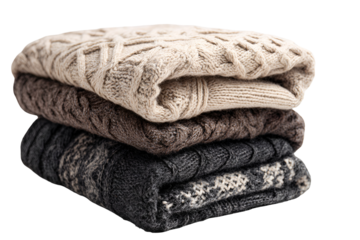 Stack of knitted sweaters