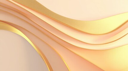 Abstract gradient background warm golden and peach curve  on blurred background