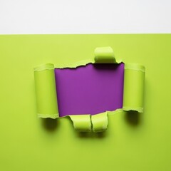 Torn Paper Revealing Purple Background.