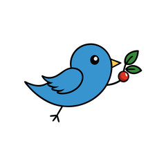 Fruit birds on branch