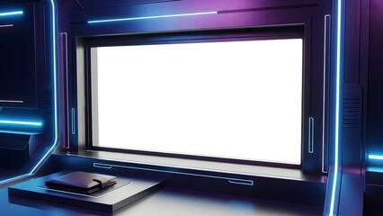 Mockup design concept for futuristic computer screen and device display