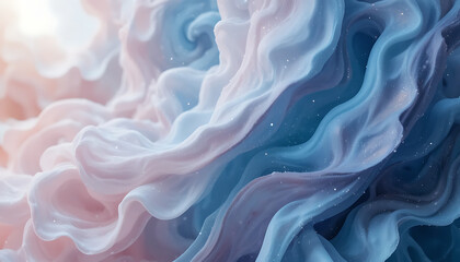 Obraz premium Pastel colored wavy abstract with white specks colorful blue