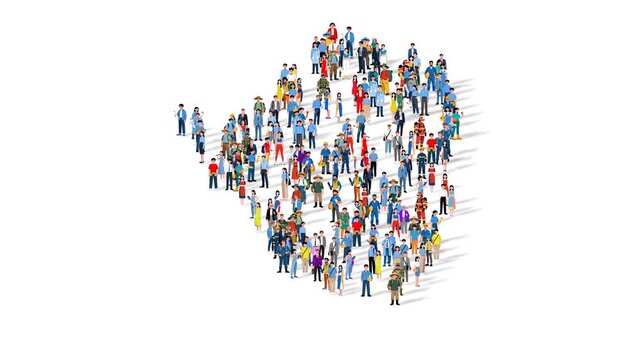 Zimbabwe Nation Population Diversity Country Map Shape Animation