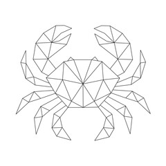 Polygonal line art of crab vector