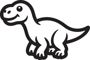 Obraz premium Dinosaur Line Art, Coloring Book Page Line Art Drawing, Vector and Illustration