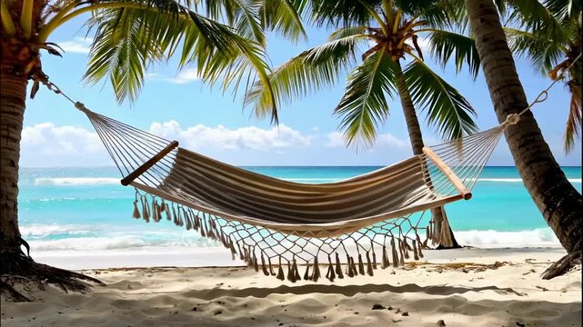 Relaxing Tropical Beach: Hammock Paradise Escape