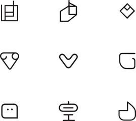 Basic UI Line Icons for Social, Action and Interface Elements