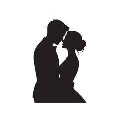 Couple silhouette black color design, solid white background (11).eps