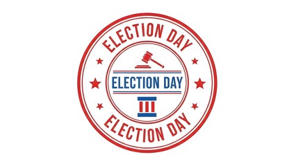 Election day seal logo with voting theme