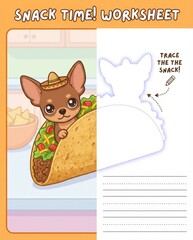 Cute cartoon cat and dog celebrating together on a happy birthday greeting card illustration