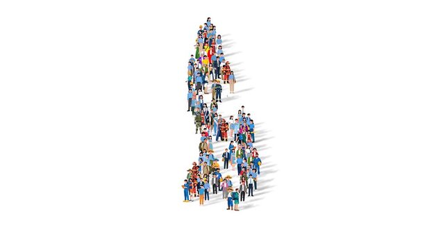 Liechtenstein Nation Population Diversity Country Map Shape Animation